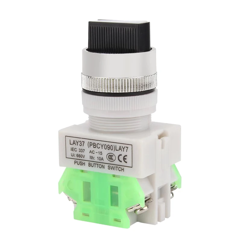 

LAY37 Rotary Switch Self-locking/self-resetting Opening Size 22mm Two Gears/three Gears Flame Retardant