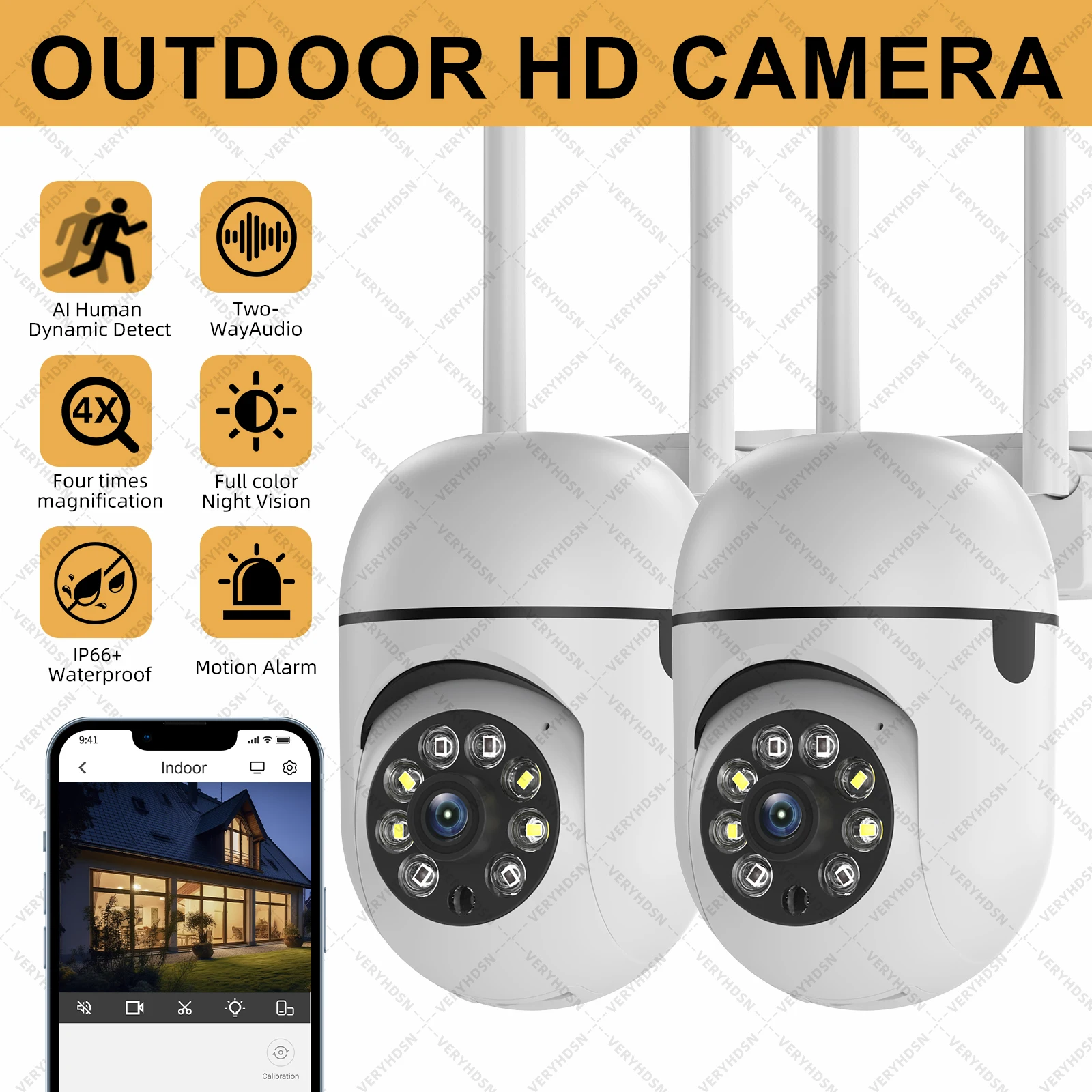 8MP Wireless Security Surveillance PTZ Camera Wifi IP Outdoor 4X Zoom Cameras AI Human Tracking Two-way Audio HD Night Color Cam