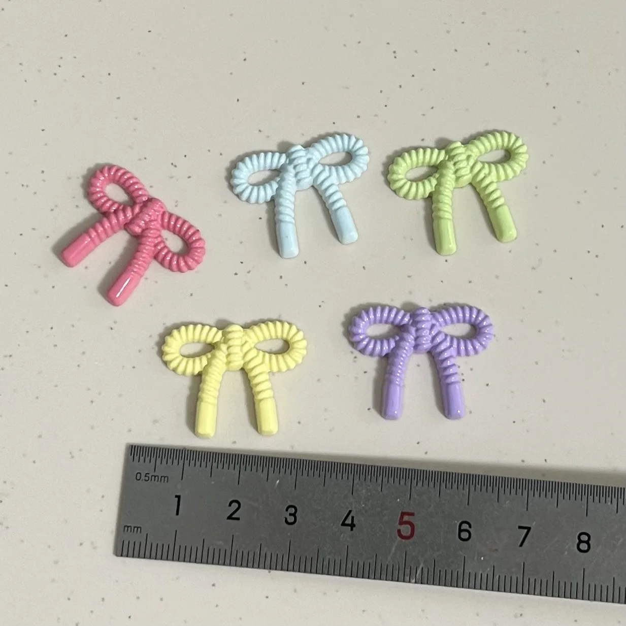 5pcs miniso colorful bow cartoon series cartoon resin flatback cabochons diy crafts materials jewelry making charms