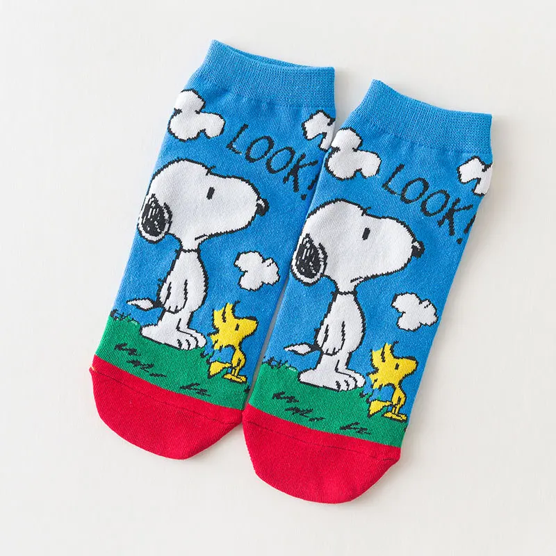 

New style children's socks - Japanese cartoon dog plain short tube socks for girls - for Snoopy boat socks