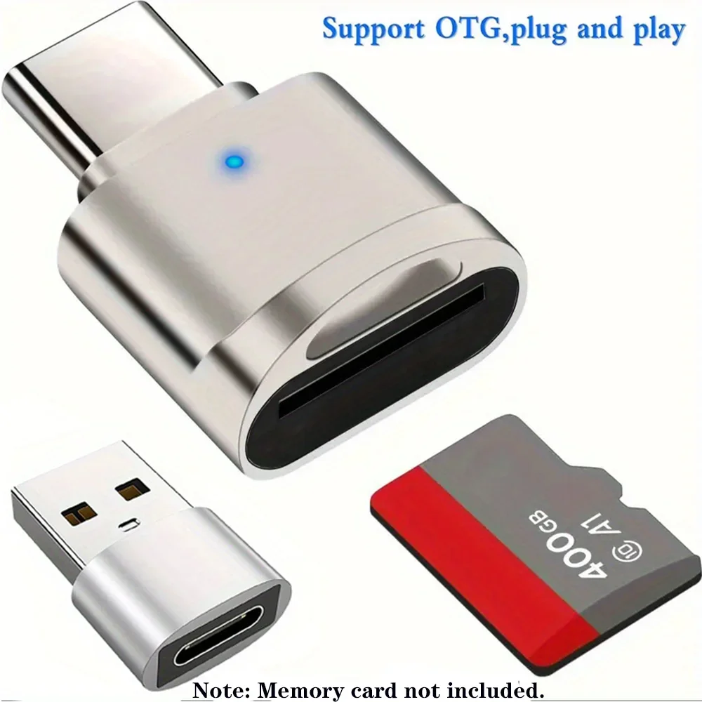 

Картридер Type C TF с корпусом из цинкового сплава, кардридер для SD-карт с адаптером USB C на USB, подходит для ноутбуков, MacBook, Samsung Galaxy