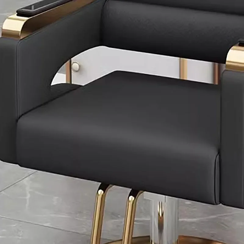 Silla de barbero de lujo, sillón de salón de pelo europeo y único, de alta gama, color negro, cómoda, a la moda, muebles para el hogar