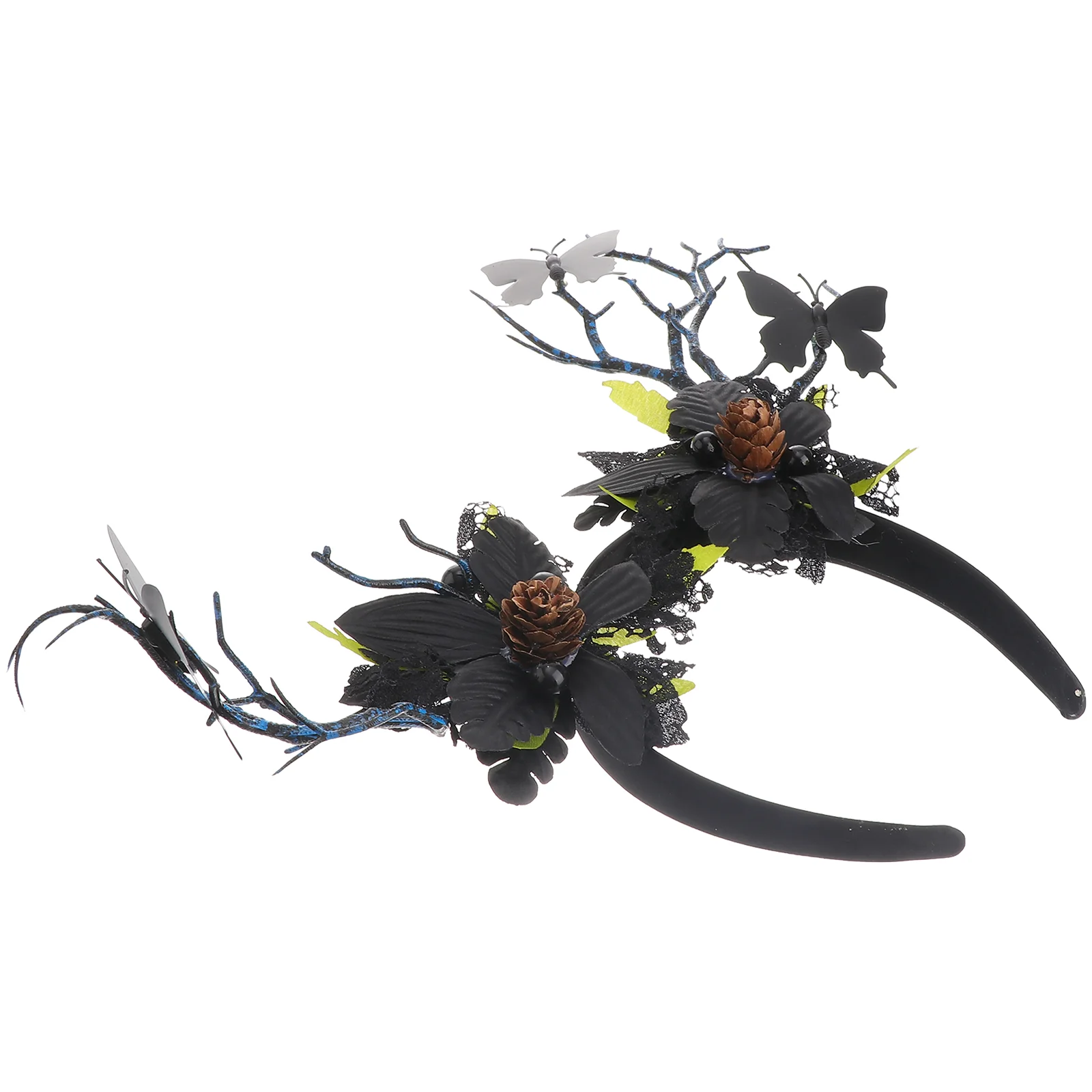 

Headband Halloween Prop Adjustable Butterflies Hairband Dance Party Hat Creative Hoops Polyester Leaves Flower-crown Miss