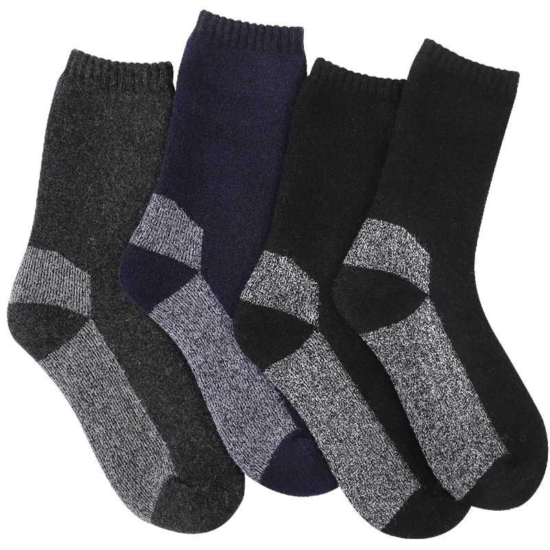 3Pairs الشتاء الرجال سميكة الدافئة جوارب من الصوف. بلون أفخم منتصف أنبوب الثلوج الجوارب الرياضة في الهواء الطلق التدفئة الجوارب الراحة لينة الطابق