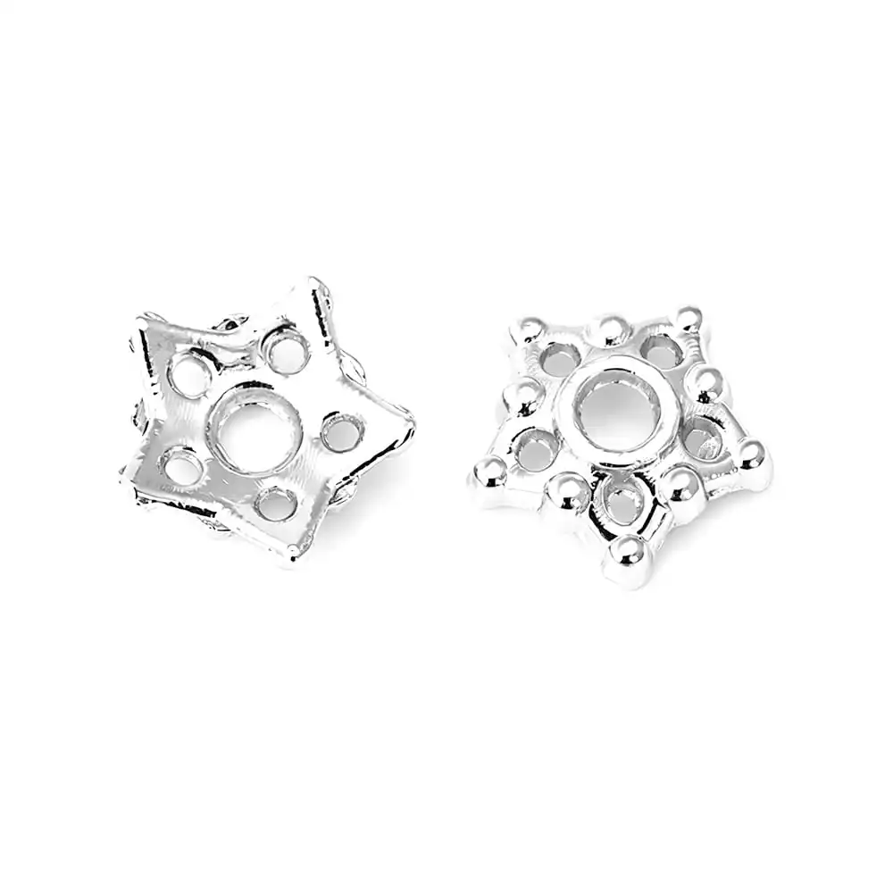 18K Goldfarbene Messing-Blumenperlenkappen Hochwertige DIY-Schmuckherstellungszubehör Halsketten- und Ohrring-Accessoires für Frauen – Detail 1
