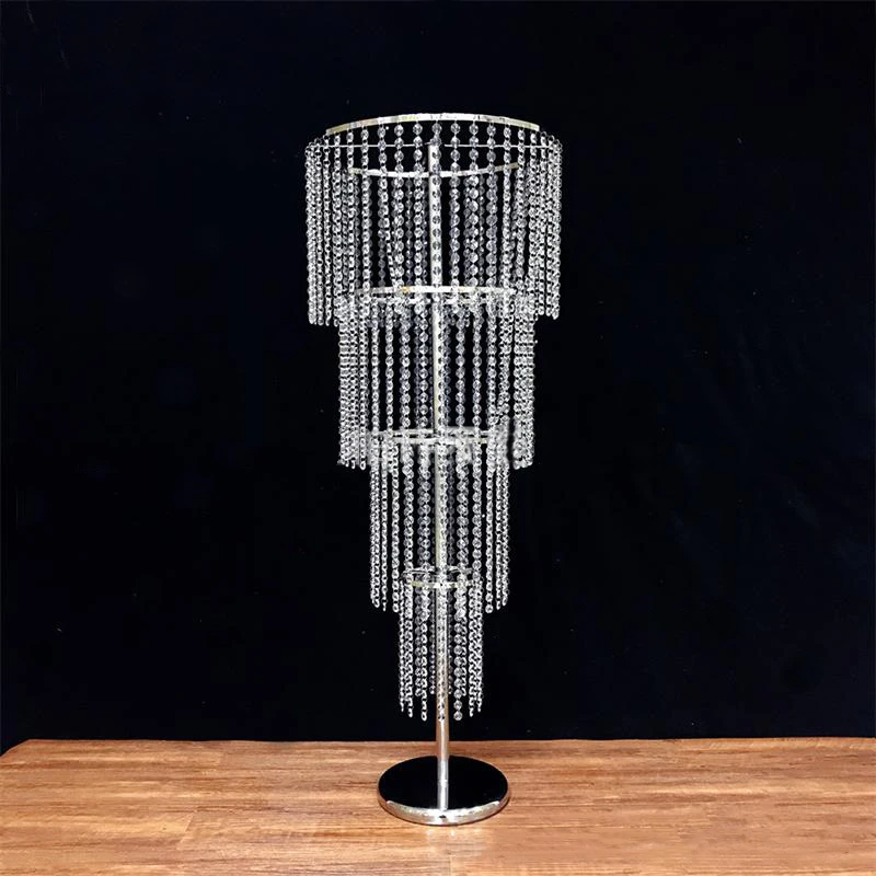 5 PCS Iron Flower Rack Stand Road Lead 47 Inches 4 Ties Acrylic Wedding Centerpiece For Event Party Decoration