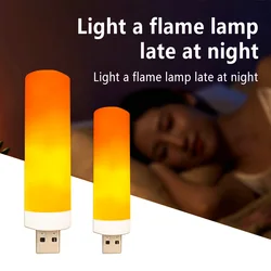 USB Plug in LED Night Light Flame Lamp Dynamic Flame Effect Candle Lights Home Lighting Decor Holiday Party Decor Night Lamp