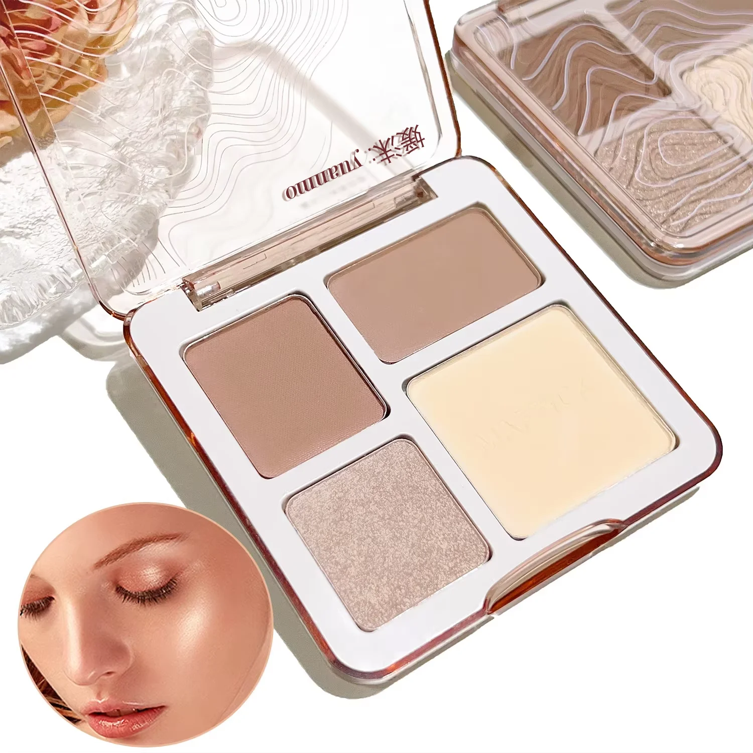 Highlight four-color integrated disc to brighten and modify nose shadow shadow female student multi-functional grooming disc
