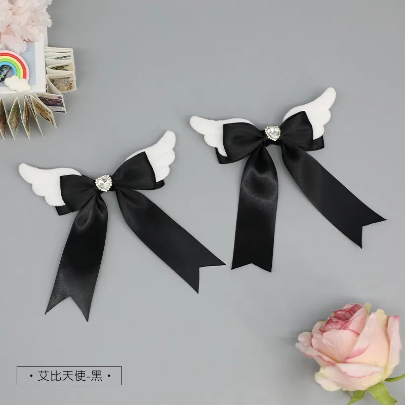 새로운 bowknot 천사 날개 귀여운 천사 날개 플러시 머리핀 소녀 헤어 클립 액세서리 바레트 헤어 그립 머리 장식 머리 장식 헤어 클립
