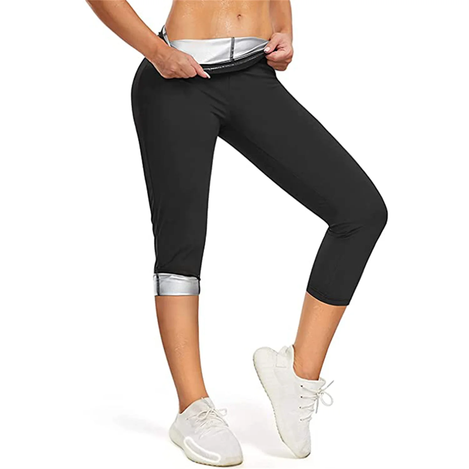 Women's Sauna Clothing Buttock Tummy Sweaty Pants Fitness Yogar Pants Running Sports Pants Sweating Sweat Pants Sports shapewear