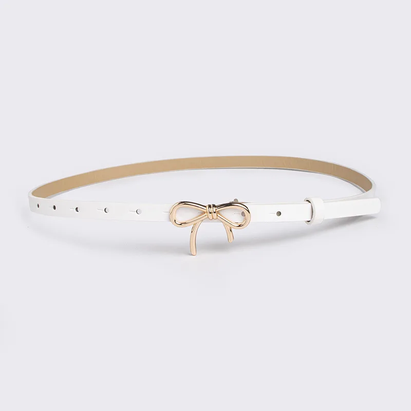 Bow Detail Bowknot Element Versatile Skinny Belt Candy-Colored Belt Trending Accessory