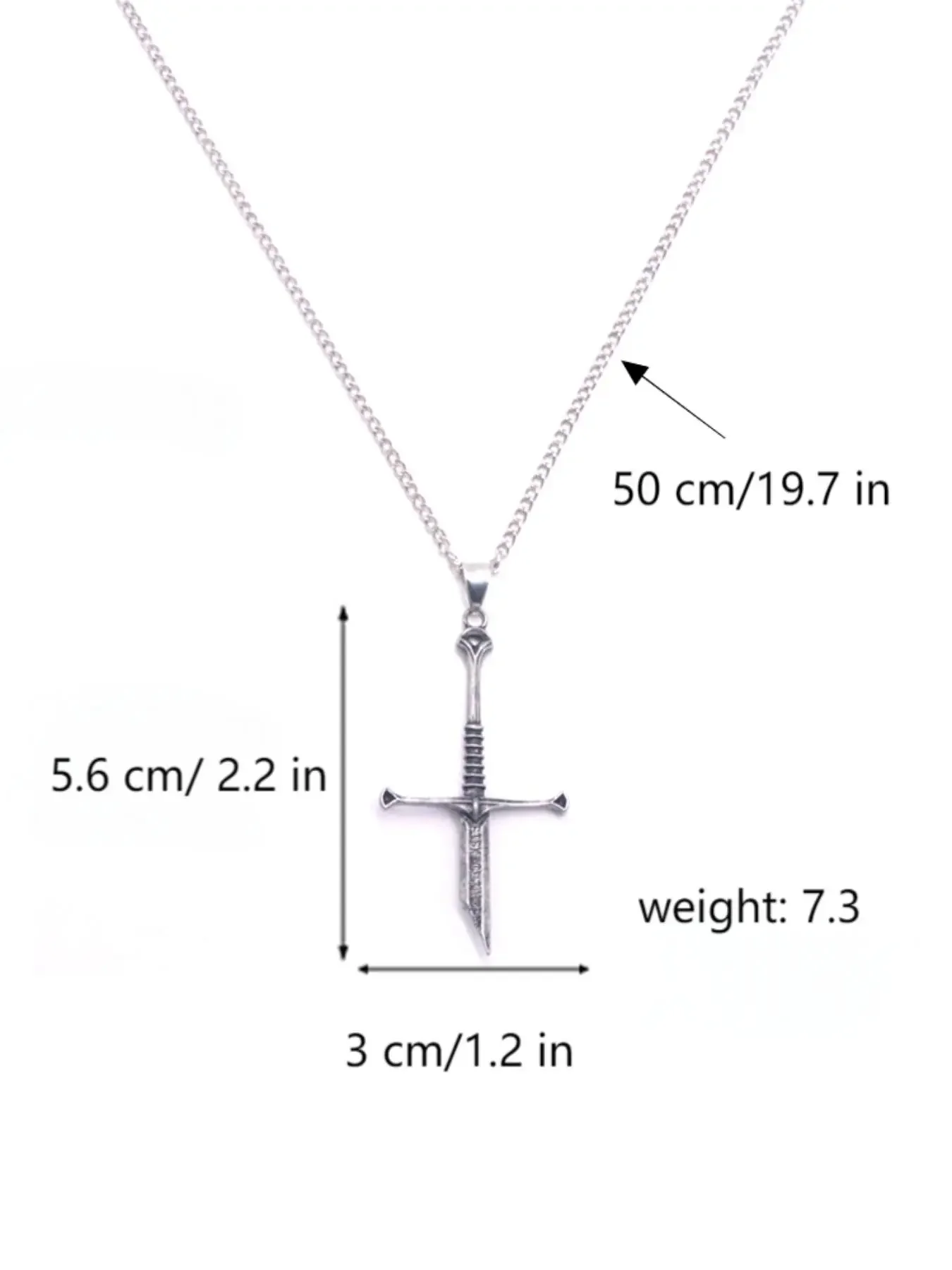 Sword Design Pendant Necklace, Cross Charm Necklace, Dainty Cross Necklace, Trendy Charms Necklace, Casual Style Necklaces, Fashion Jewelry for Party, Daily Clothing Decor, Trendy All-match & Exquisite Jewelry for Birthday Gift