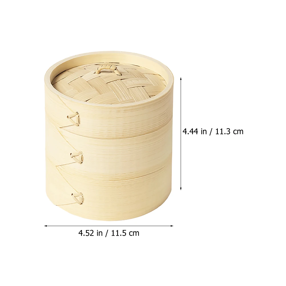 

1 set 1 Set Food Safe Multi Use Bun Rice Compact Bamboo Steamer Egg Fish Steamer Compact Design With Lid For Kitchen Use