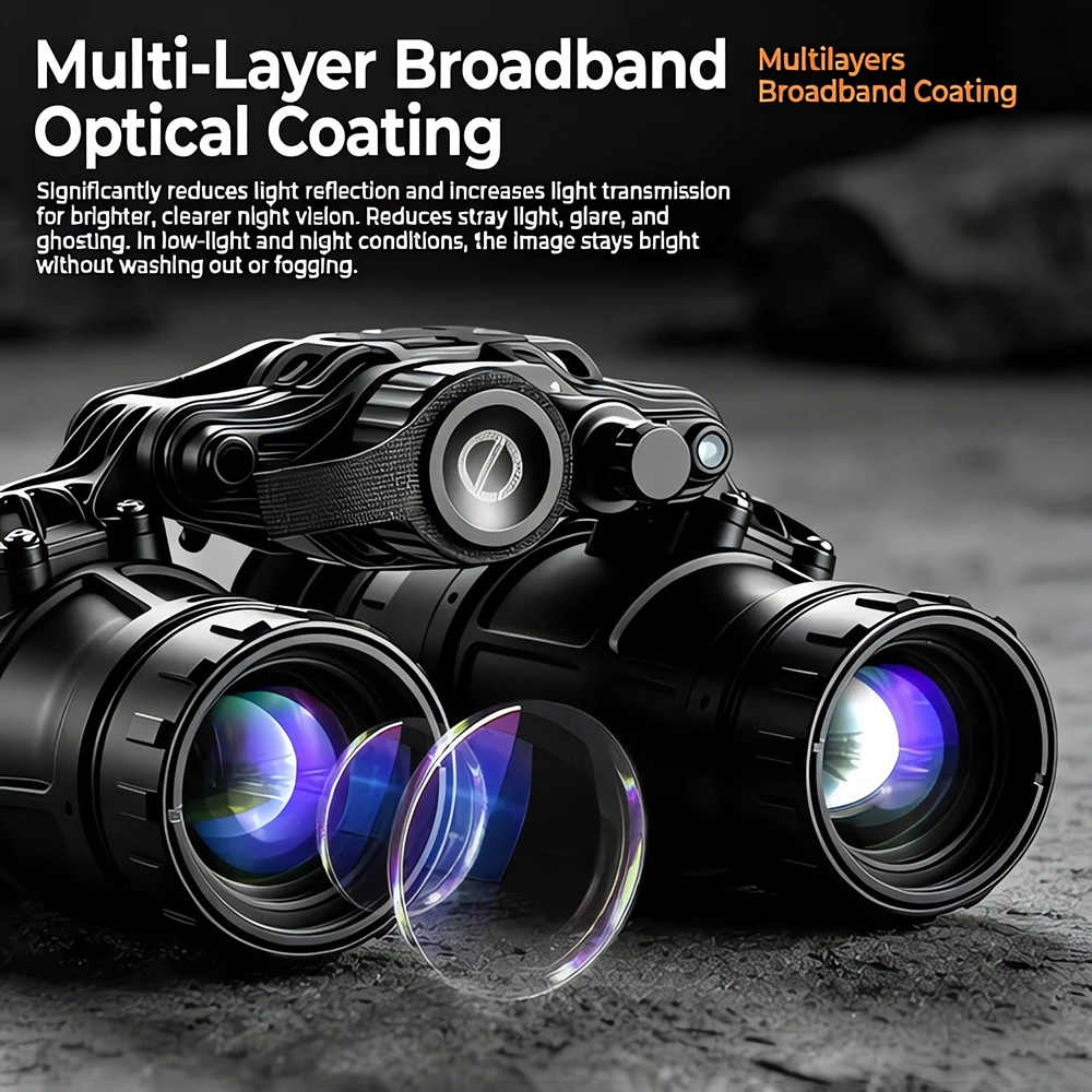 ZIYOUHU PVS-31N Binocular Night Vision Headset, Gen 3 Dual-Tube Helmet-Mountable for Outdoor Camping & Rescue