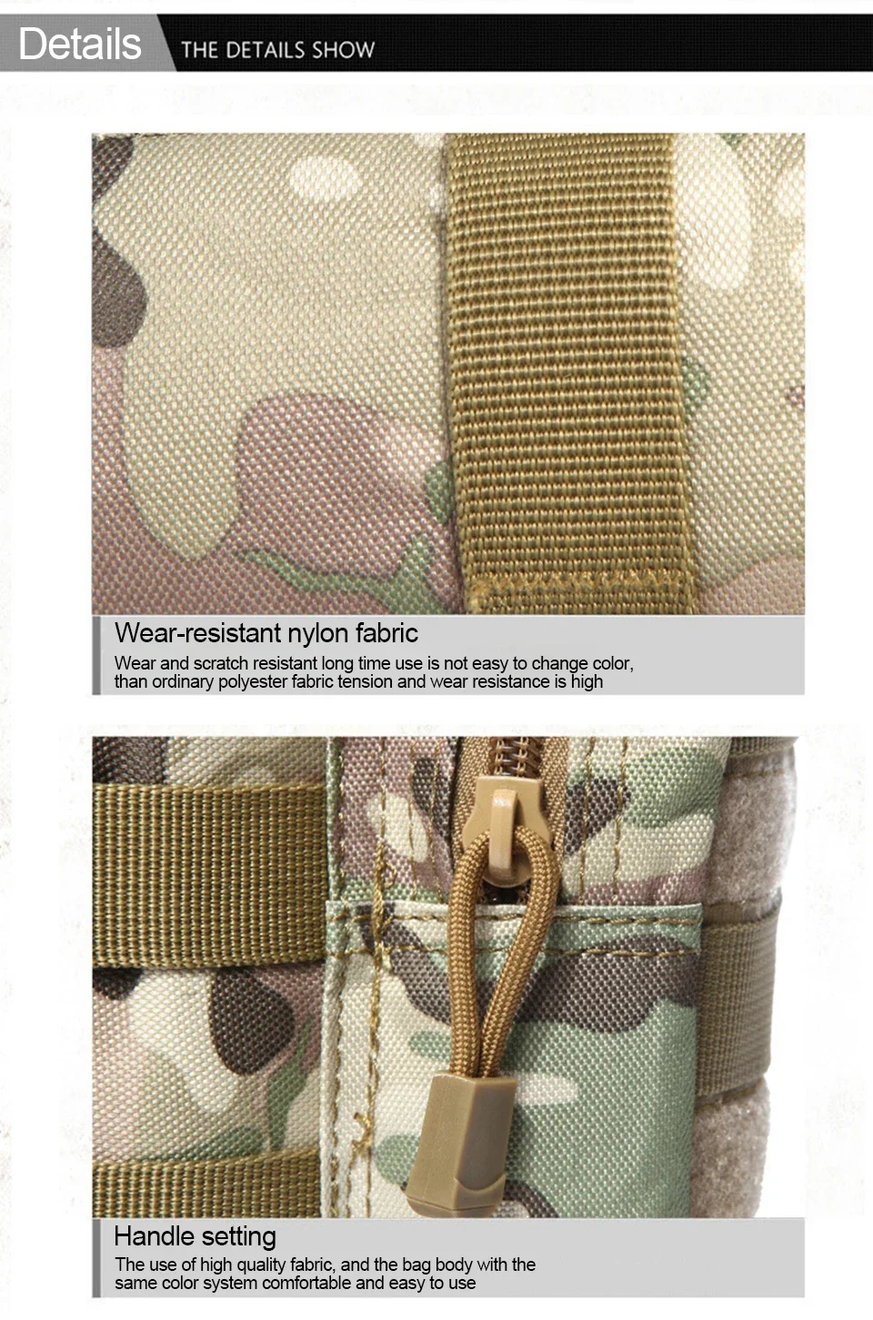 Outdoor Molle Wasserkocher Träger Wasserflasche Tasche Tasche Halter für Reisen Camping Wandern Radfahren Angeln Jagd – Detail 17