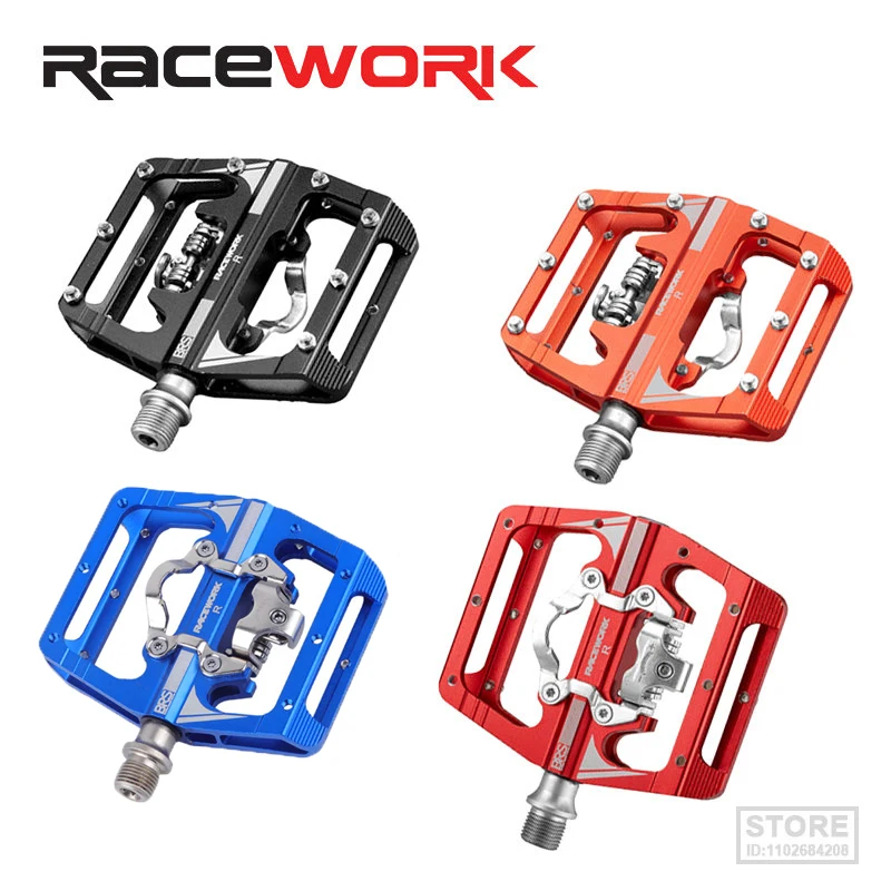 

Велосипедные педали Racework Mtb Spd Sl с подставкой для ног, двухфункциональная контактная платформа, алюминиевые педали для фиксации велосипеда