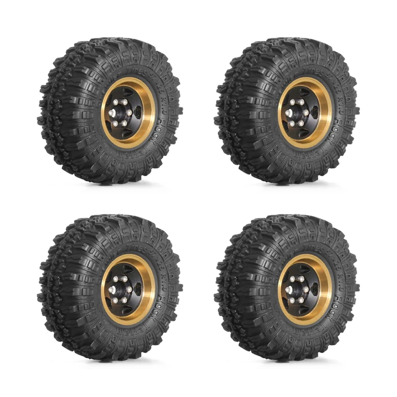 

1.0Inch Metal Wheels With Tires Upgrade Hub Tyre Set For 1/18 RC Crawler Car Traxxas TRX4-M Defender Bronco SCX24 RC Car