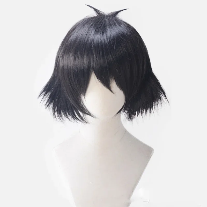 Anime Steins Gate Ruka Urushibara Shiina Mayuri Cosplay Wig Black Short Curly Halloween Costume Synthetic Wigs + Free Wig Cap