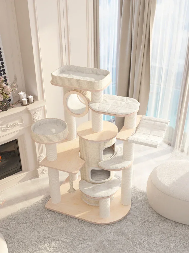 Cat Crawler, Cat Nest,  Tree Integrated Super Large Solid Wood Multi-storey  Castle Wooden Villa 220216