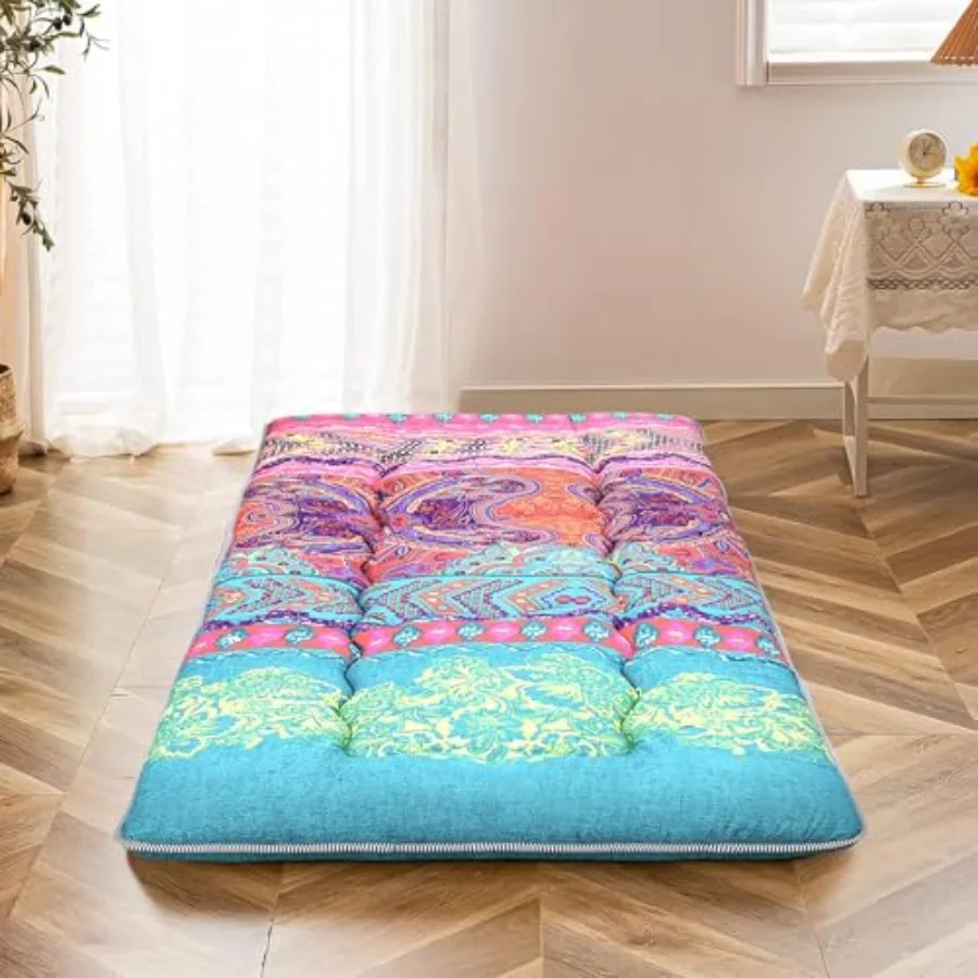 

Floor Jpns Futon Mttrss Narrow Single Bed Foldable Roll Up Camping for Adults