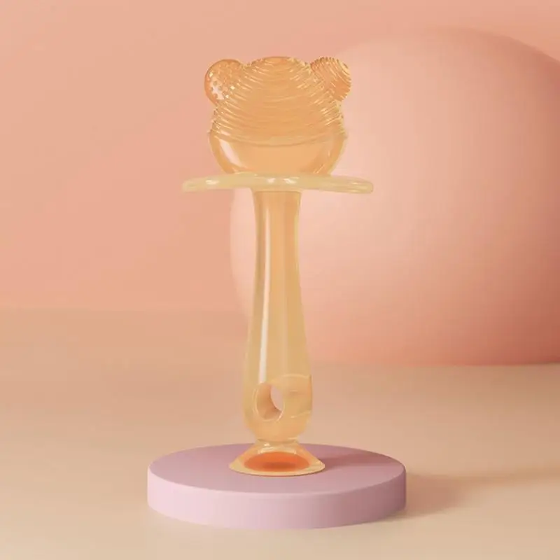 54DF Oso silicona para bebé, mordedor para dentición, juguete para aliviar dolor, para niños pequeños, recién nacidos