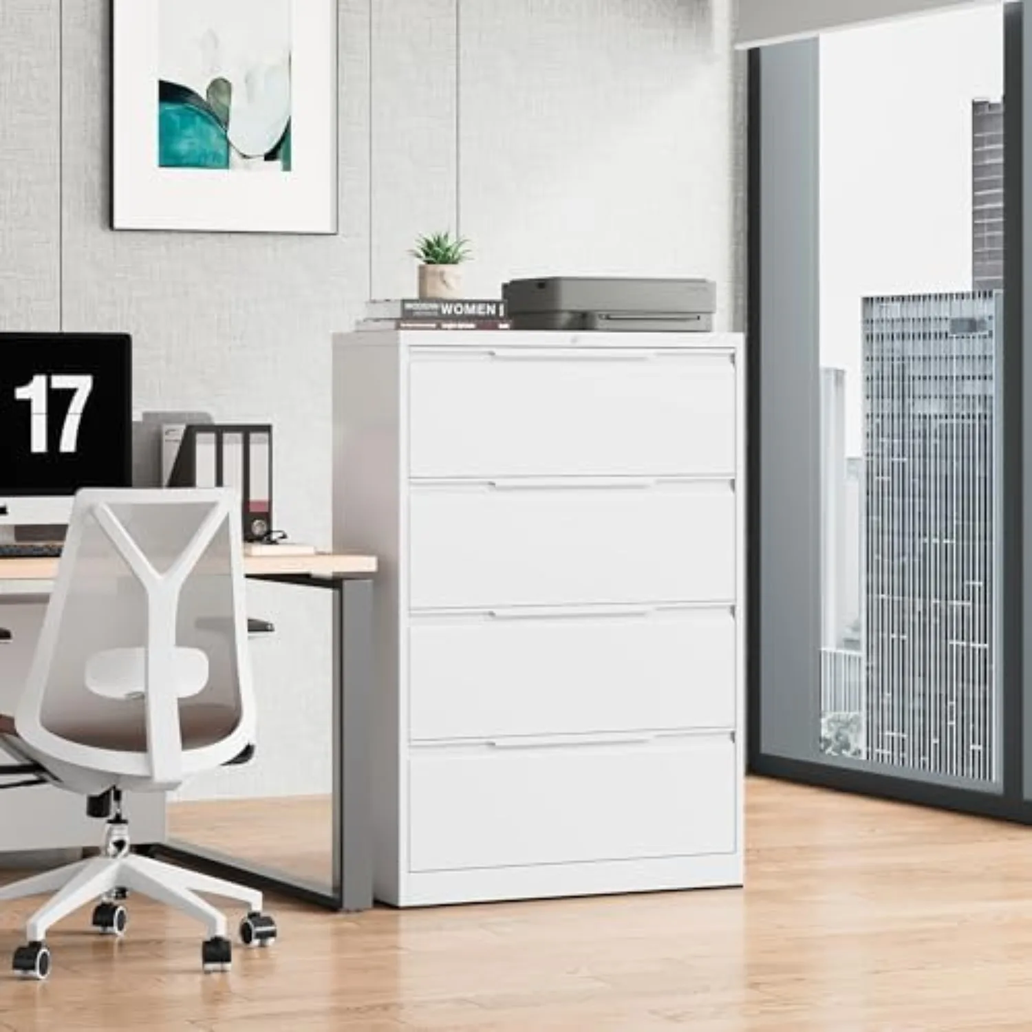 3 Drawer File Cabinet, Metal Lateral Filing Cabinet with Lock | Lockable Drawers, Large Storage Capacity, Heavy Duty
