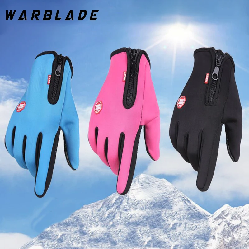 New Touchscreen Fleece Warm Gloves Outdoor Cycling Driving Waterproof Cold Gloves Windproof Non Slip Womens Men Winter Ski Glove