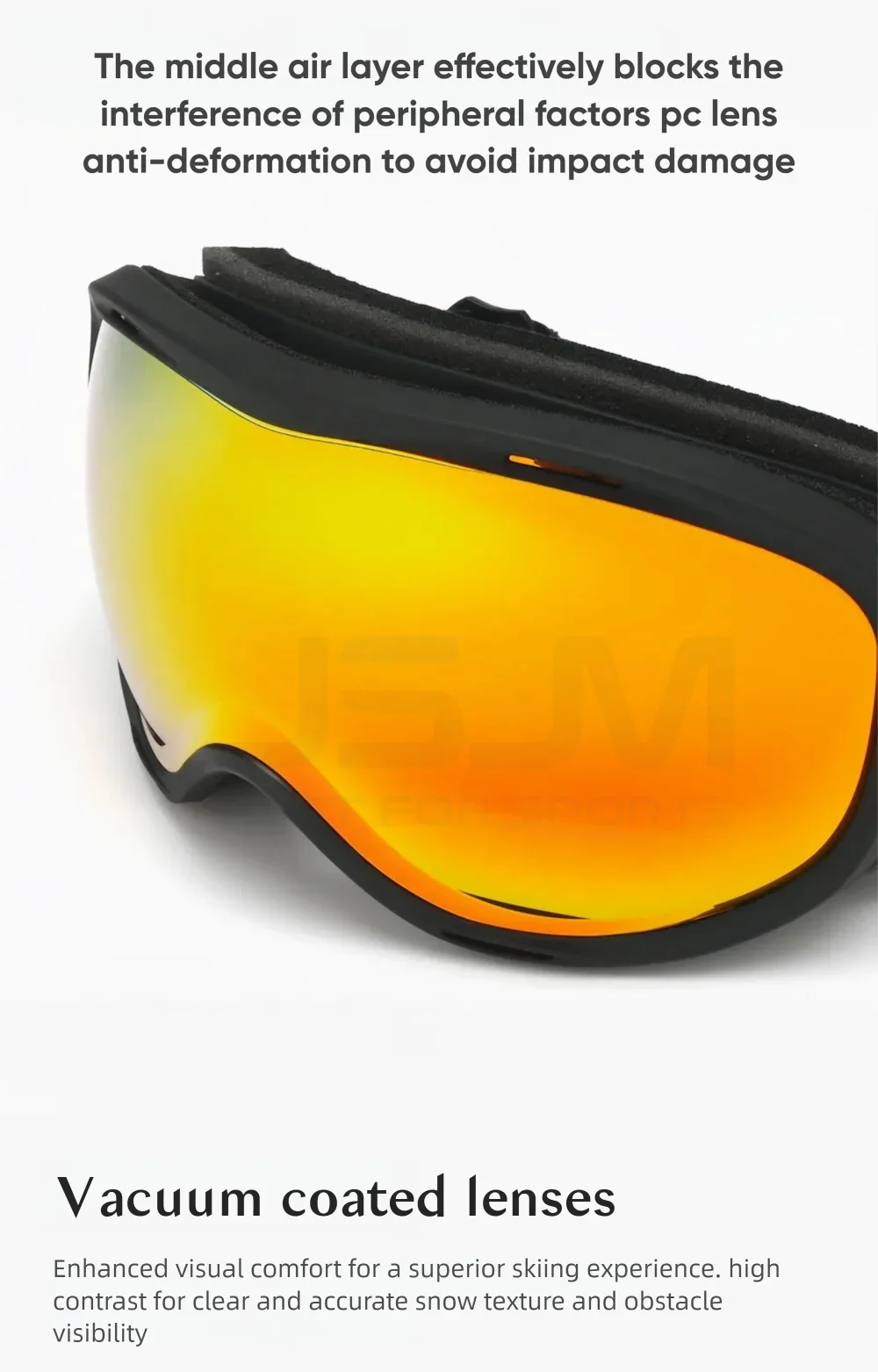 JSJM Gafas de esquí antiniebla doble capa profesionales - imagen 4