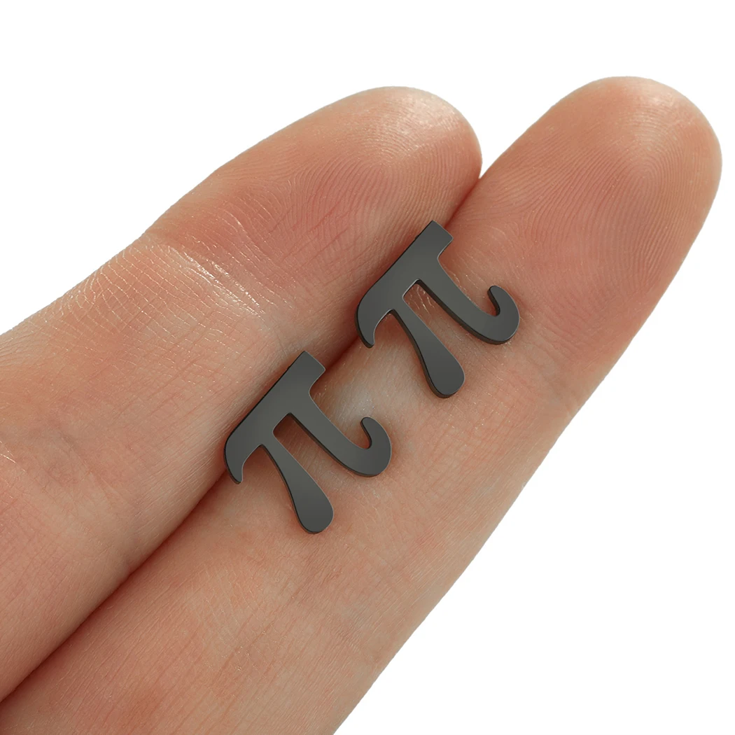 Chandler Stainless Steel Simple Pi Earrings Pi Symbol Math Jewelry Mathematics Teacher Gift for Men and Women