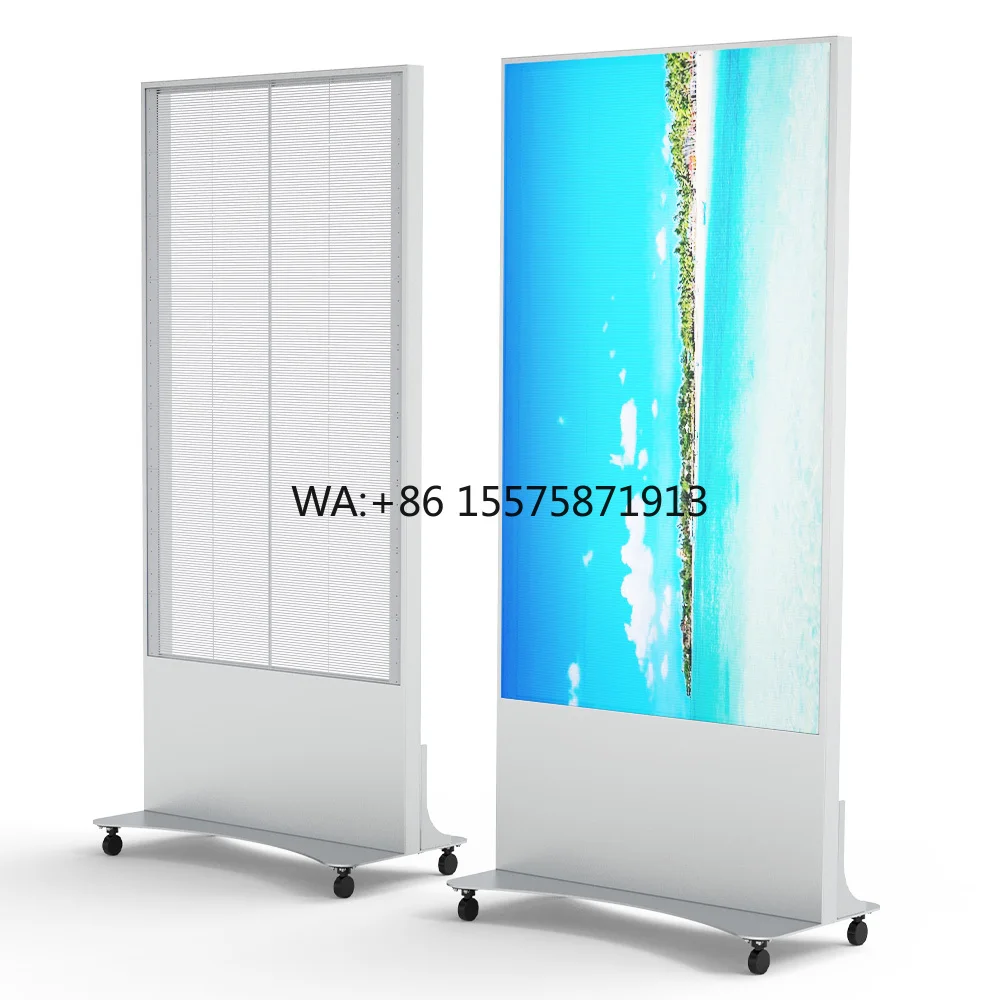 HIgh QualityP3 P6 Indoor Transparent LED Display Screen Floor Standing LED Poster Display for Marketing Advertising