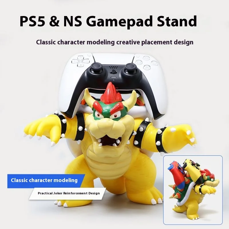 Bowser 20cm Anime Figure Multi-functional Model with Handle Stand for Gamepad PS5 & Ns, Creative Decorative Figurine