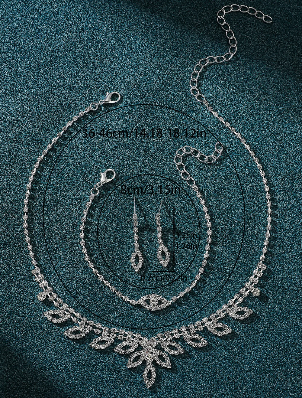 Комплект украшений со стразами и кристаллами, серебряное свадебное ожерелье, серьги, браслет, вечерняя коллекция свадебных украшений для банкета