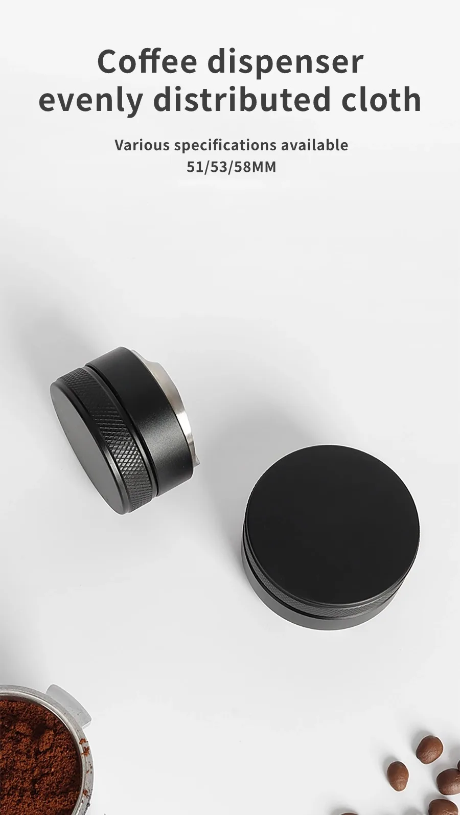 Kaffeeverteiler für Espresso / Nivellierwerkzeug mit 3 geneigten Ebenen, Verstellbarer Palm-Tamper, Passend für 51/53/58 mm Siebträgernivellierwerkzeug kaffeeverstellbarer tamperpalm tamper barista kaffee verteilwerkze – Detail 10