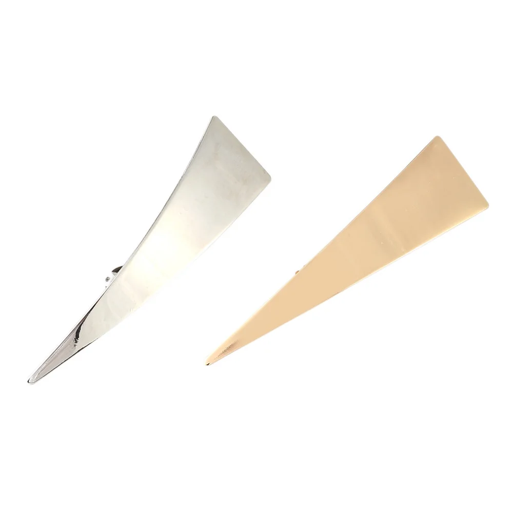 

2pcs Triangle Duckbill Clips Non-Slip Hair Tying Clamps For Thick Thin Curly Straight Hair Zinc Alloy Hairstyling Tool Barrette