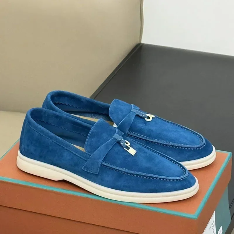 

2024 New Classic British Style Leisure Shoes Fringed Metal Buckle Flat Couple Shoes European Website Export Quality Footwear