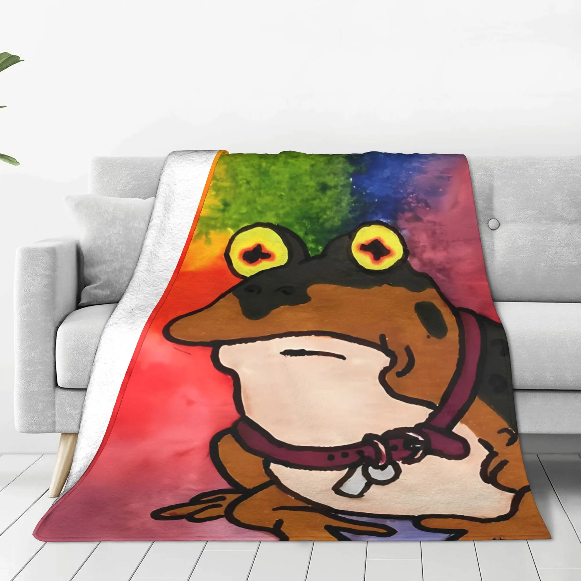 1PC Home Cutecore ALL GLORY TO THE HYPNO TOAD Futurama Blanket Super Cosy Plush Home Living Room Sofa Halloween