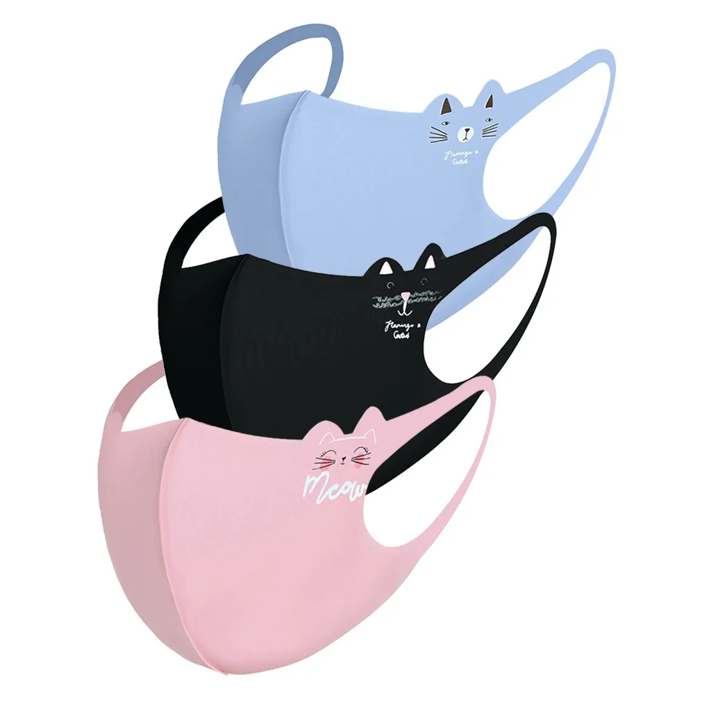 أقنعة مرنة للأطفال مطبوع عليها رسوم كرتونية من القطن الحريري قناع ثلج أيوني قابل للتنفس وقابل لإعادة الاستخدام للأنشطة الخارجية والإكسسوارات الوظيفية #4