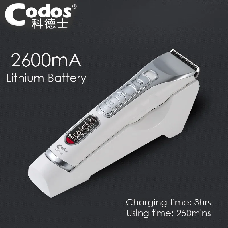 Codos 969 Super Professional Rechargeable Hair Clipper 2600mA Lithium Battery Hair Trimmer Black Ceramic Cutter Cutting Machine