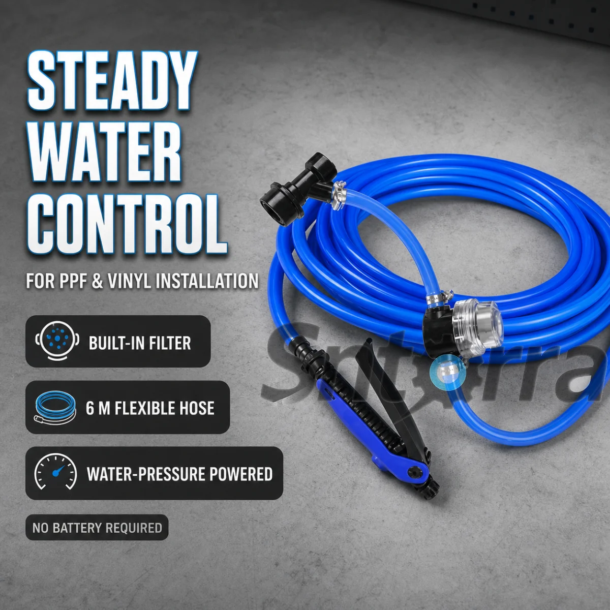 6M PPF Spray Gun Kit Water Pressure Powered Built-in Filter Car Vinyl Window Tint Installation Fluid Sprayer No Battery Required