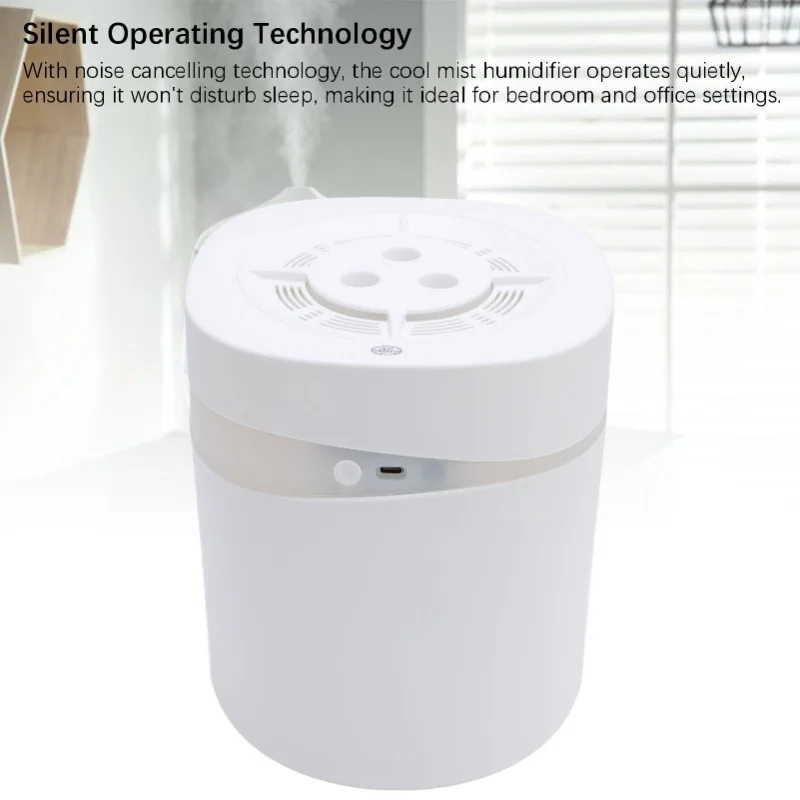 Humidifier with Night Light, Quiet Essential Oil Diffuser, 6 Cotton Filter Sticks, Remote Control for Home