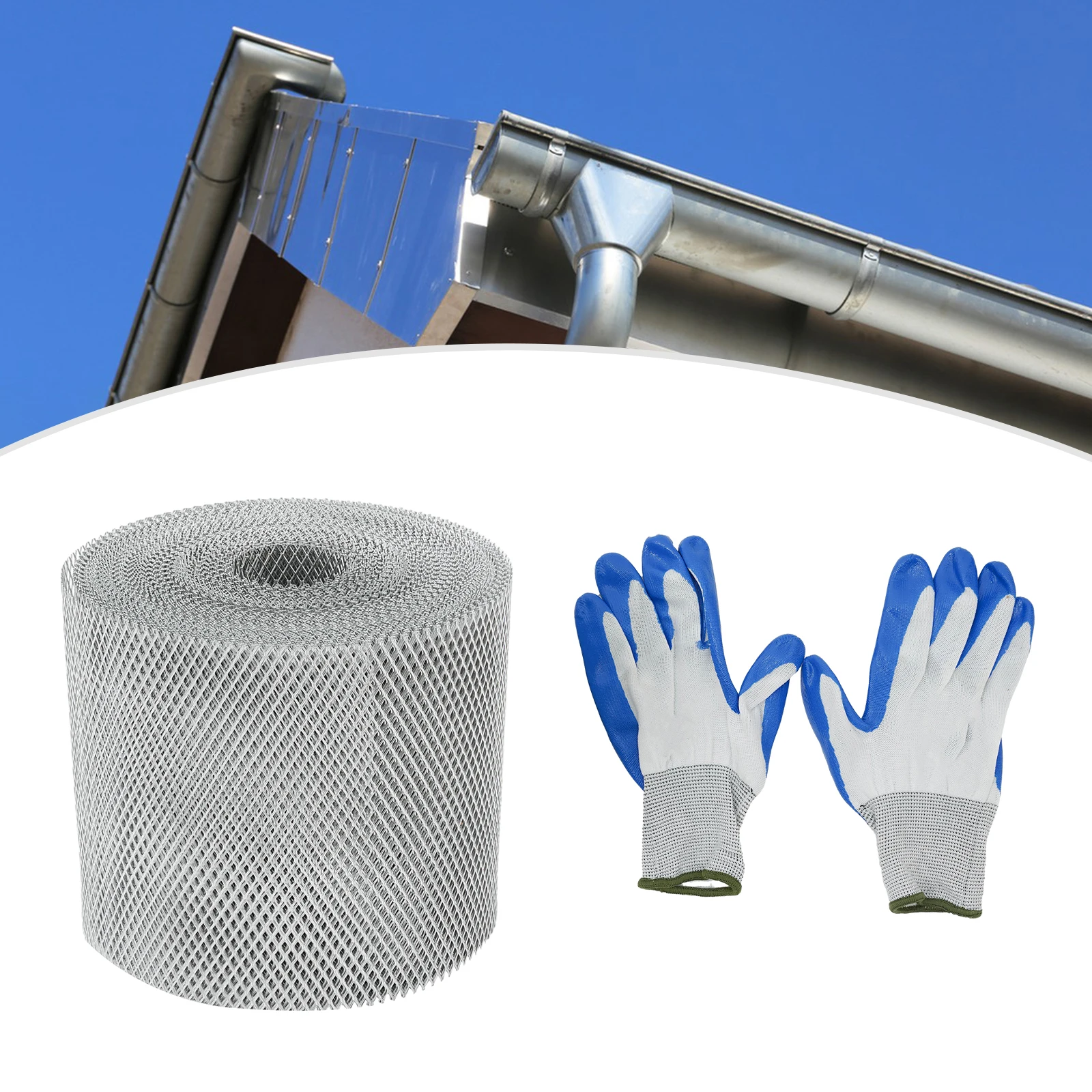 

Рулон сетки для защиты желобов BYMAOCAR, 5 дюймов X 100 футов для желобов, алюминиевый защитный ролик для желобов с листовым фильтром для защиты листьев