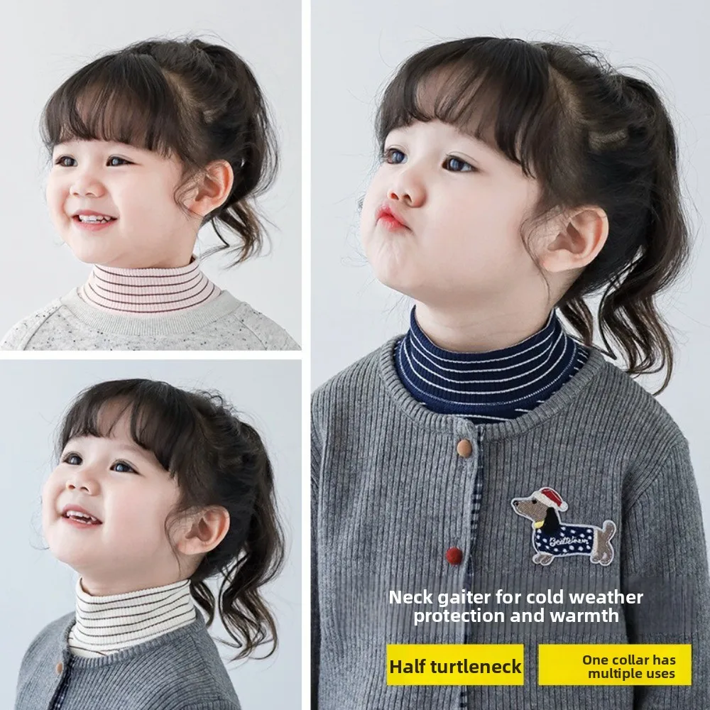 New Stripe Shawl Warm Detachable High Collar High Neck Cover Girls