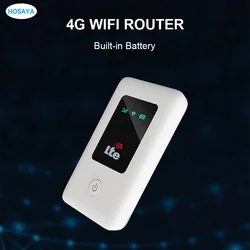 무선 LTE 와이파이 모뎀 SIM 카드 라우터, MIFI 포켓 핫스팟 내장 배터리, 휴대용 와이파이, 4G 라우터