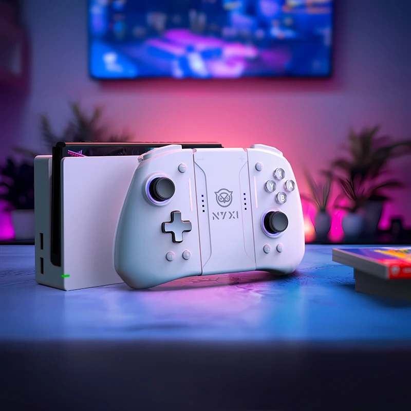Controlador de juego inalámbrico NYXI Hyperion Pro, mando blanco con Bluetooth para Switch2/Switch OLED/Switch Lite