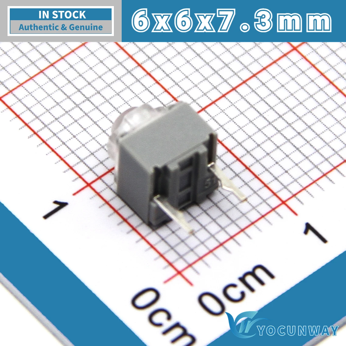 HUANO Original Micro Switch Transparent Shell 6*6*7.3mm Square Silent Mouse Button Rectangle DPI Key Replacement