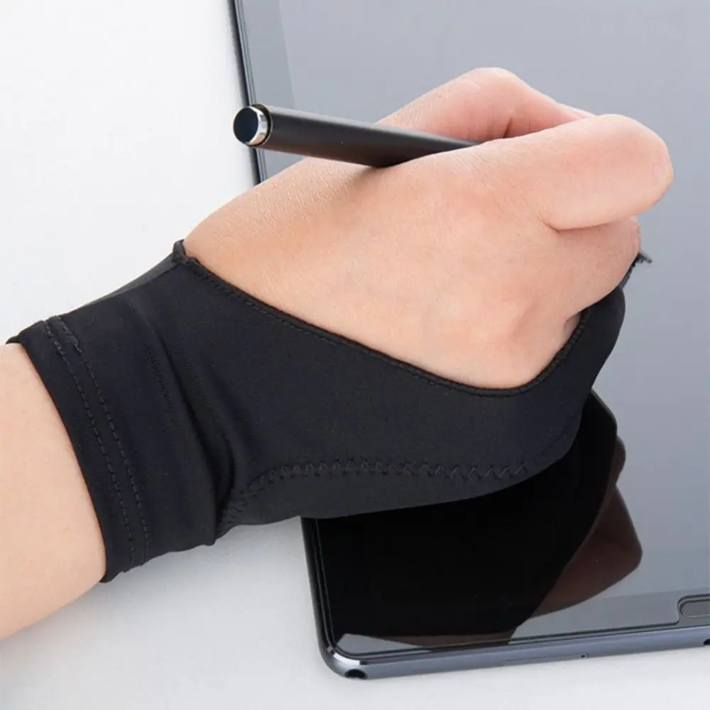 1pcs Simple 1/2 Fingers Painting Gloves Anti-touch Anti-fouling Drawing Gloves Sweat-proof Sketch Gloves Hand-drawn
