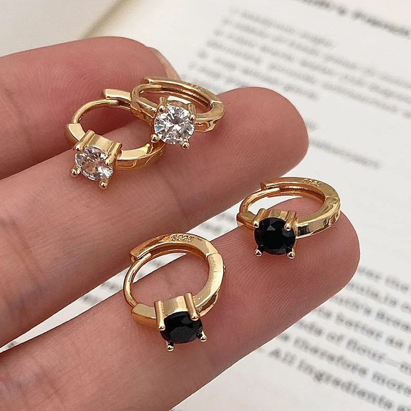 

Серьги-кольца женские круглые из серебра 925 пробы с фианитом