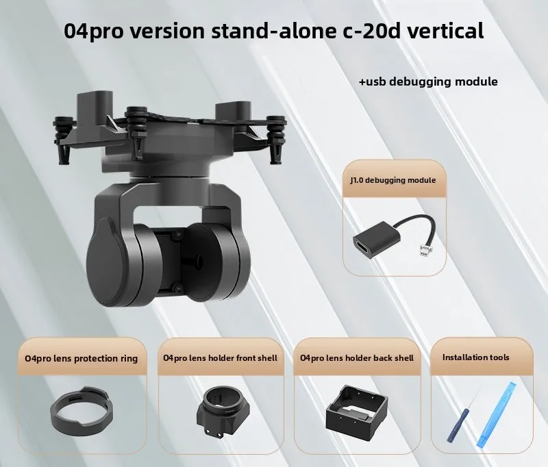 C‑20T FPV 3‑Axis Anti Shake Gimbal Head Tracking Function Compatible With Multiple FPV Cameras