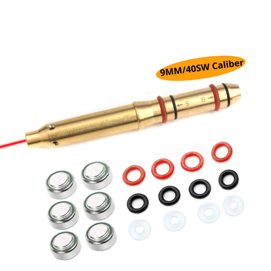 

9mm Laser Boresighter .375 Cal / .41 Cal / 40sw/10mm End Barrel Fit Revolvers Pistols Rifle Laser Collimator