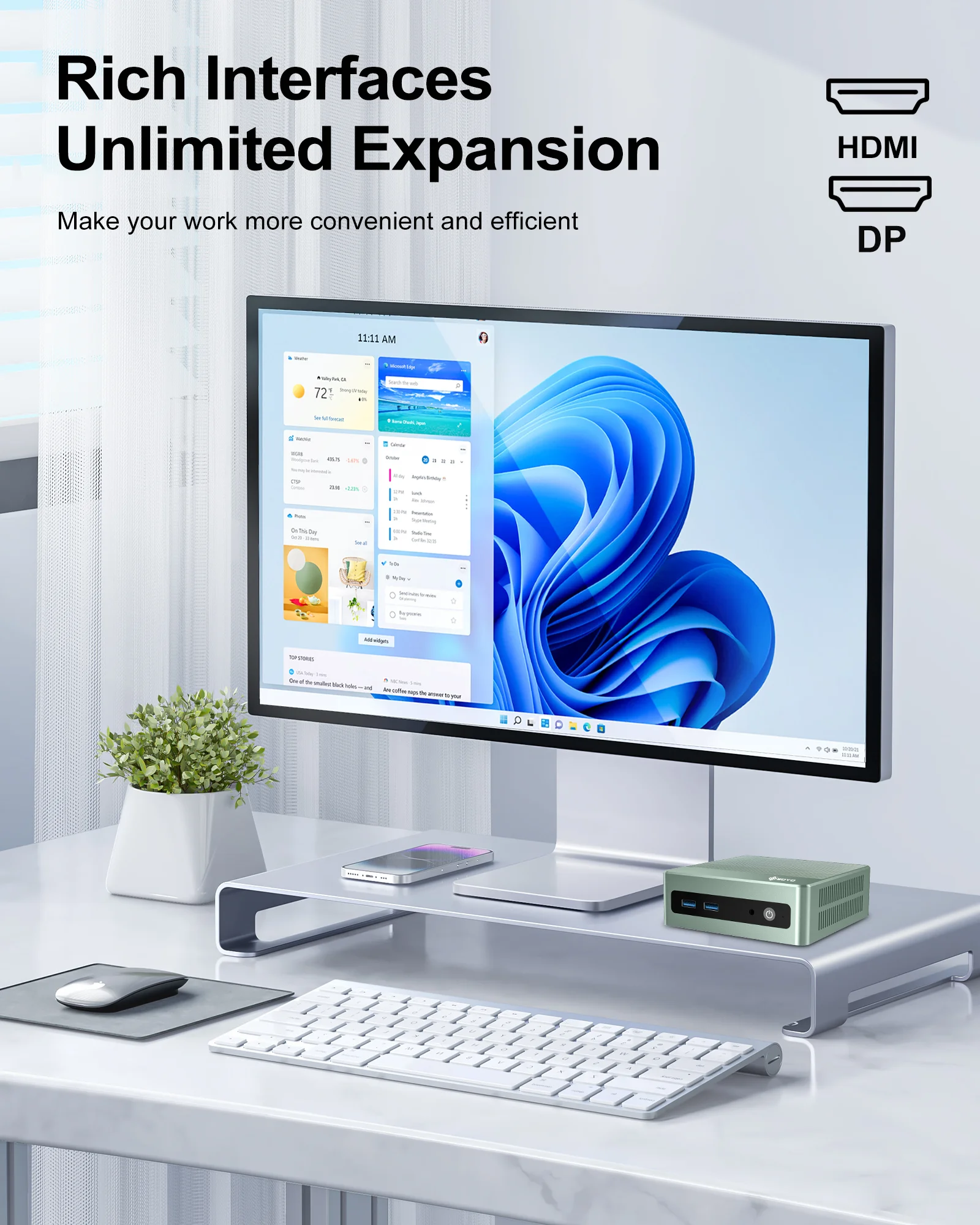 SOYO M4 ミニPC AMD 3020E 8GB RAM、256GBSSD N4020より優れ、最大2.6GHz Windows 11Pro - コンパクトで家庭、ビジネス、ゲームに最適